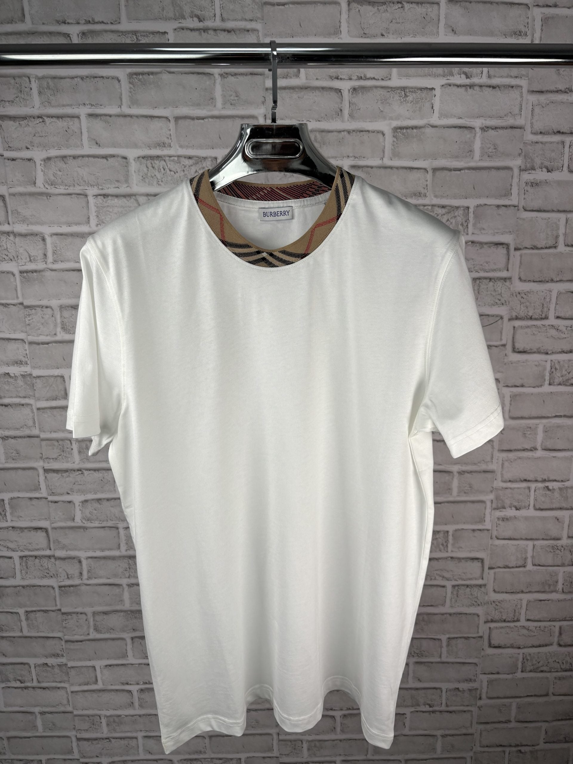 Burb Check Trim T-shirt white - S image