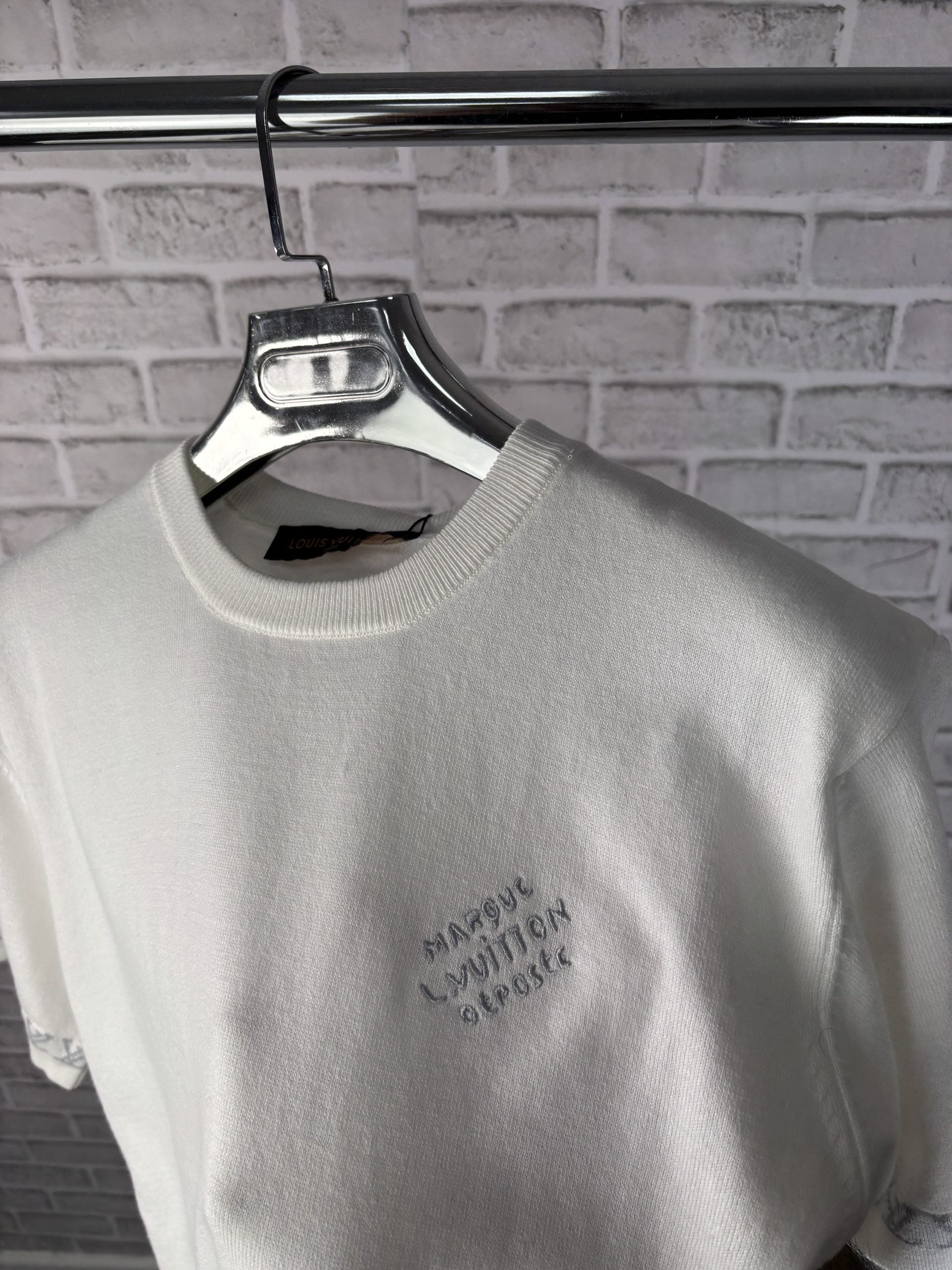 Lv knitted tee white image 1