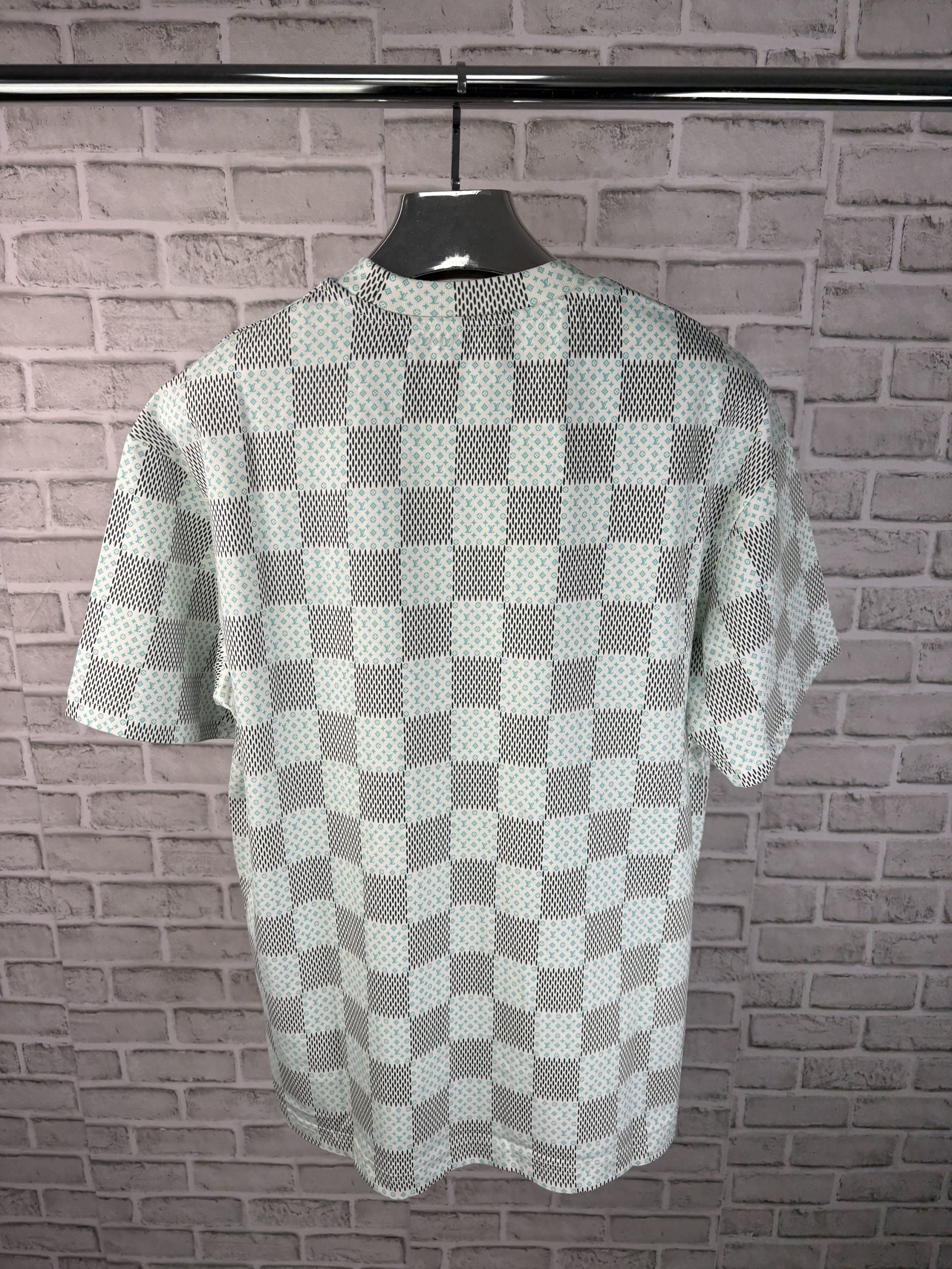 LV Cotton Damier Monogram tee sky blue image 1